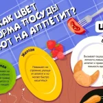 Влияние цвета и формы посуды на аппетит. Инфографика
